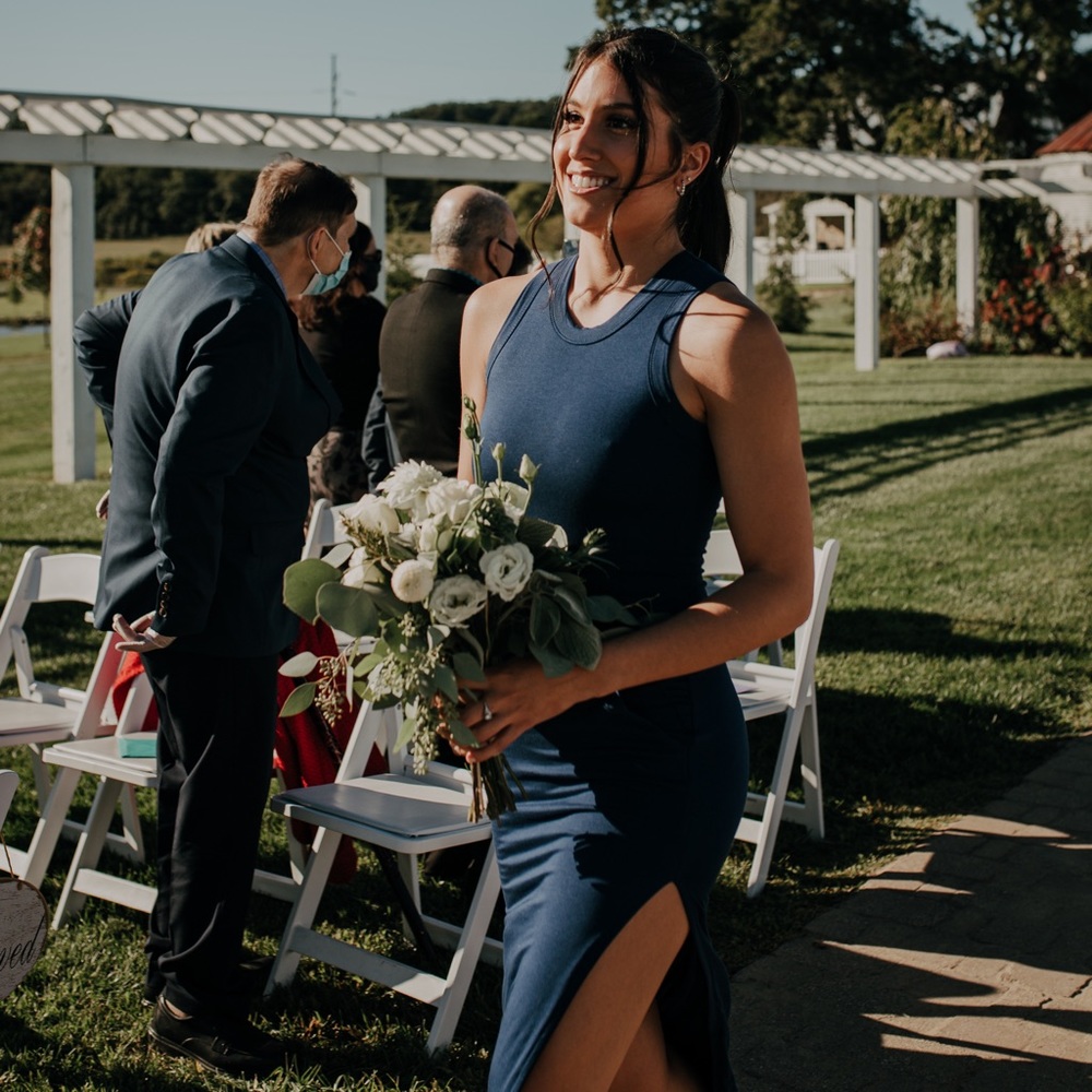 Lulu’s Shield and Sword Navy Blue Sleeveless Maxi Dress With Pockets